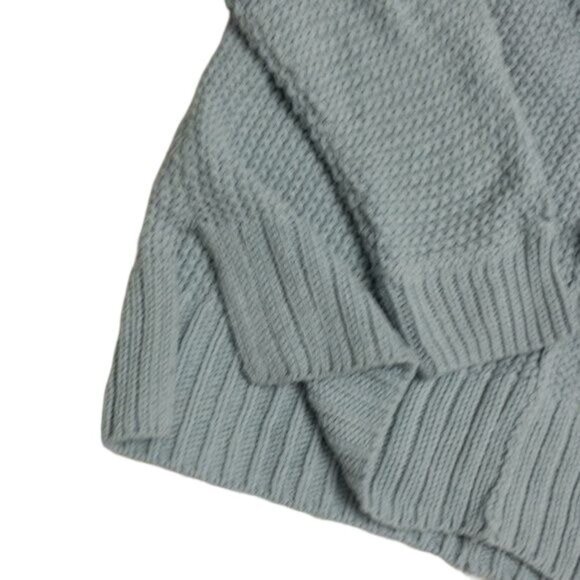 Lucky Brand Baby Blue Thick Knit V-Neck Keyhole Sweater - Picture 2 of 4